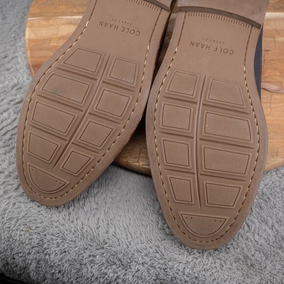 Cole Haan Tyler Grand Plain Ox Shoes Mens 9.5 M Marine Blue Leather C25105 - Picture 8 of 9